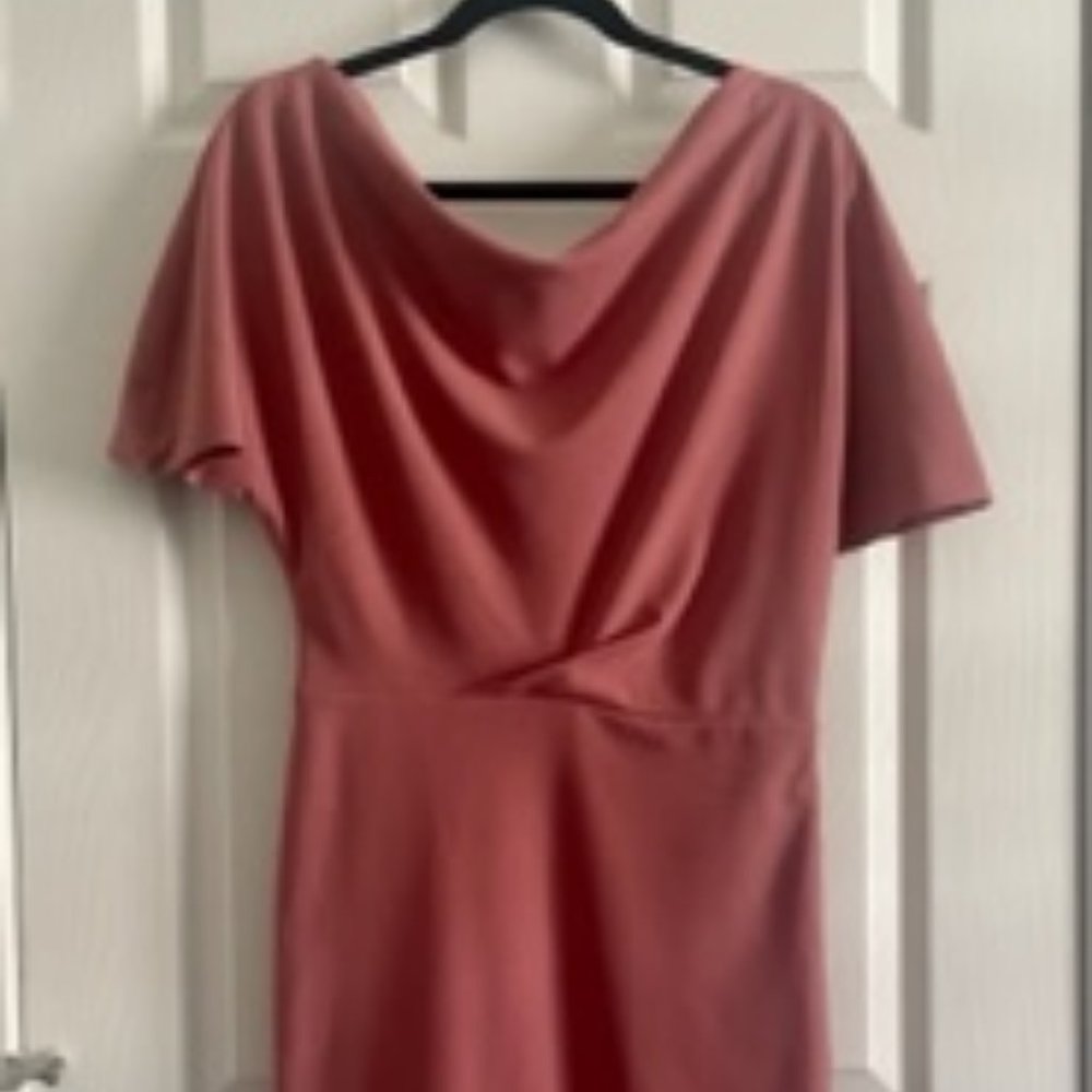 Alexia Admor Mauve Drapped One Shoulder Midi Dress Sz M